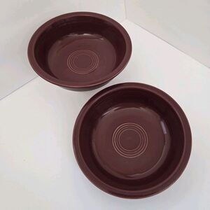 2 Homer Laughlin Fiestaware 6 7/8" Round Coupe Soup Bowls HLC Claret (Retired)